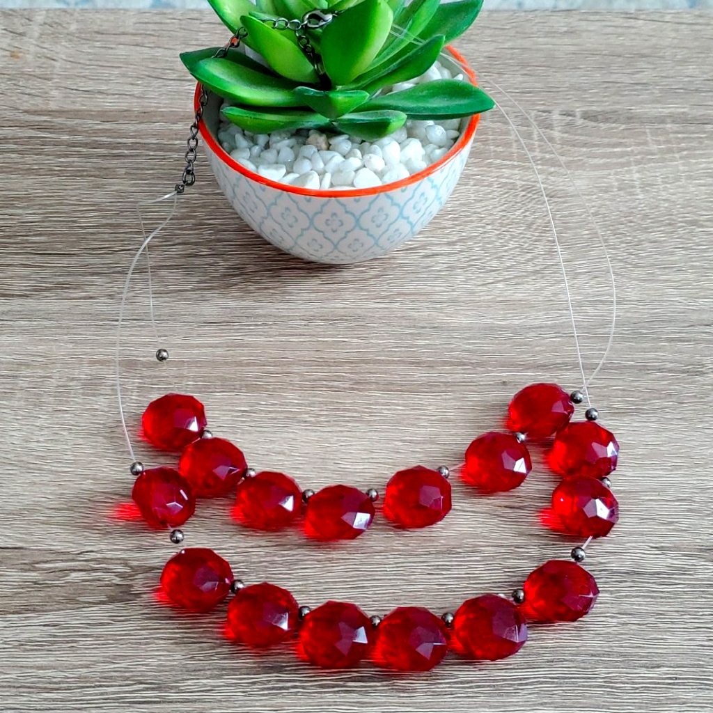 Alfani Red Beaded Necklace 12$